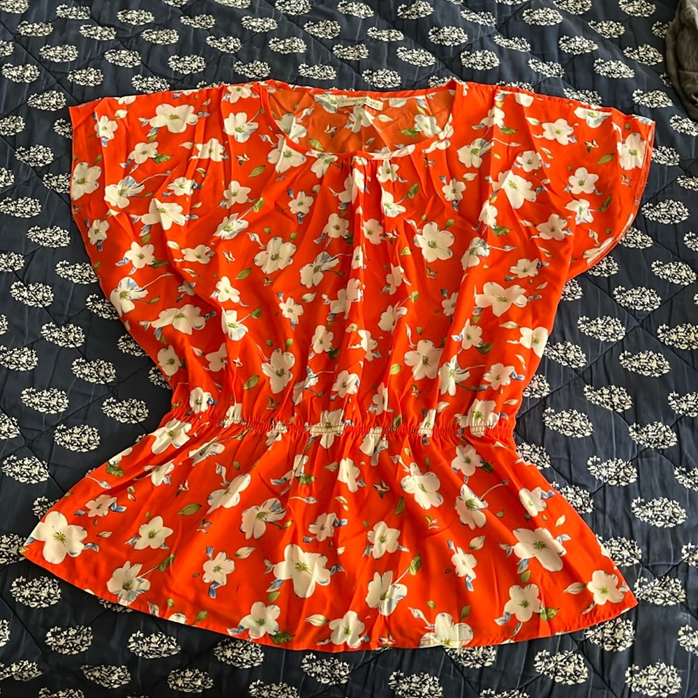 Orange floral shirt